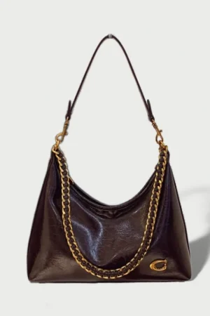 Spacious Simple Stylish Chain Single Shoulder Underarm Bag Fall Winter New Style Vintage Unique Slant Bag for Work