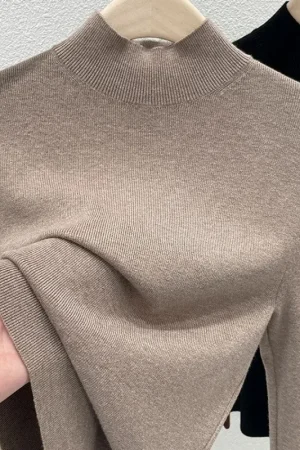 Women Autumn Winter 2025 Fashion Turtleneck Jumpers Female Slim Fit Sweater Ladies Solid Color Knitted Soft Pullovers